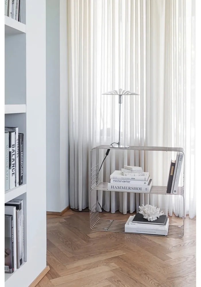 Метална стенна библиотека в блестящо сребрист цвят 70x30 cm Wire – Mette Ditmer Denmark