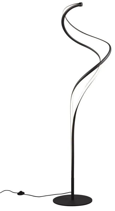 Черна LED подова лампа с метален абажур (височина 160 cm) Nala - Trio Select