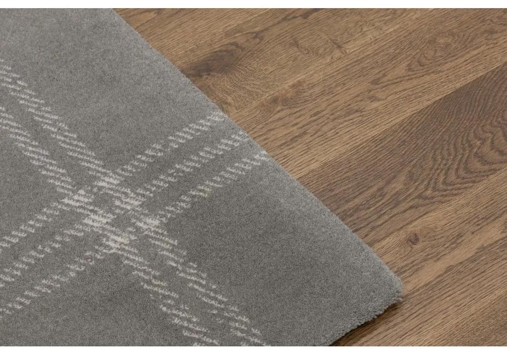 Антрацитен вълнен килим 200x300 cm Calisia M Grid Prime – Agnella