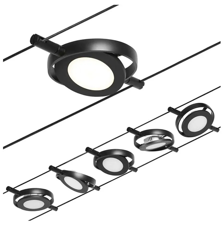 Paulmann 94418 - Комплект 5xLED/4,5W точкови лампи ROUNDMAC 230V черен
