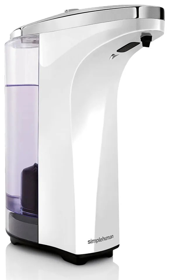 Бял автоматичен пластмасов диспенсър за сапун 237 ml - simplehuman