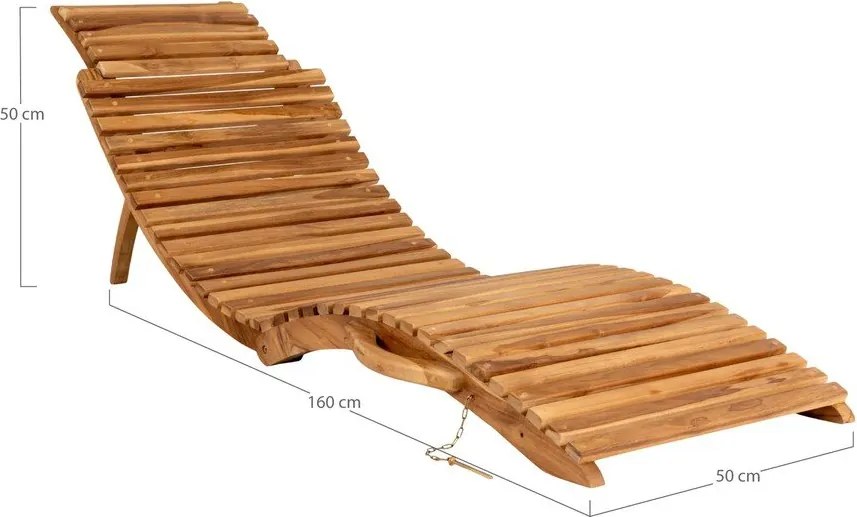 Градински шезлонг от тиково дърво Arrieta - House Nordic