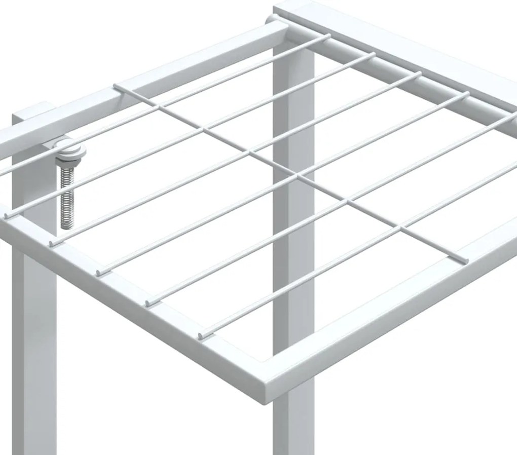 Стойка за цветя, 94,5x25x89 см, бяла, желязо