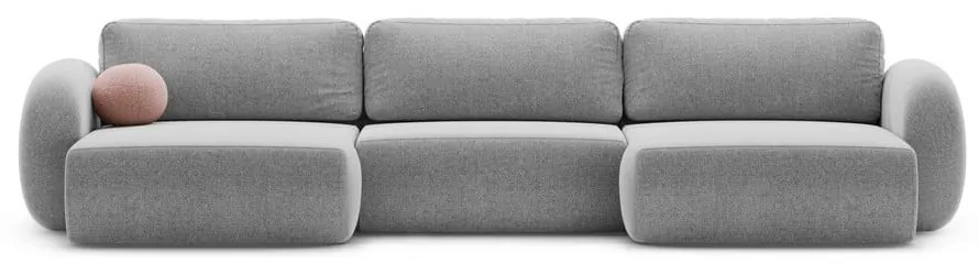 Светлосив шенилов сгъваем/с място за съхранение ъглов диван (U форма) Tonale – Cosmopolitan Design