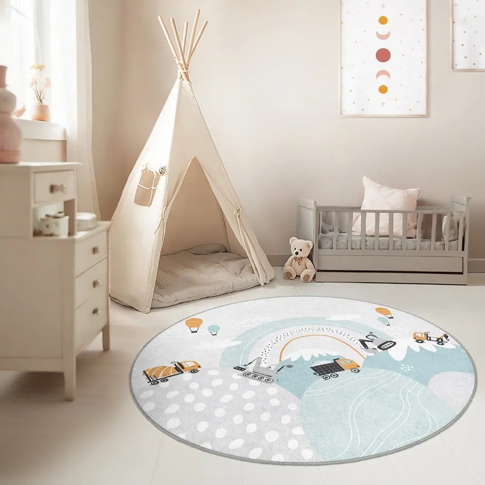 Детски килим подходящ за пране ø120 cm Snowy Hills – Mila Home