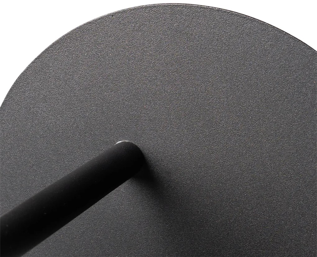 Стенна лампа в стил Арт Деко черна и опушено стъкло - Flore