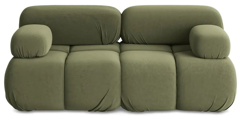 Светлозелен кадифен модулен диван 190 cm Lokua – Makamii