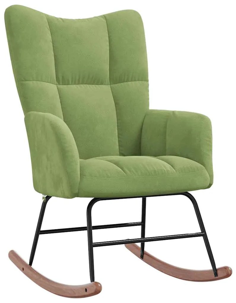 328142 vidaXL Люлеещ стол, светлозелен, кадифе