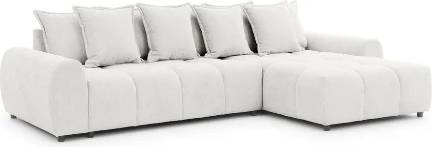 Бял ъглов диван (десен ъгъл) Albane – Ropez