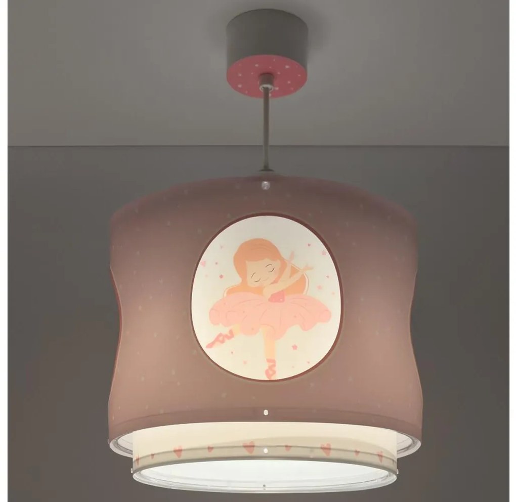 Dalber 60912 - Детски полилей PRINCESS DANCE 1xE27/15W/230V розов