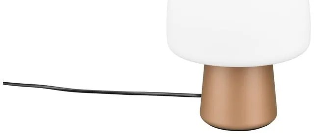 Бяла и бронзова настолна лампа със стъклен абажур (височина 27 cm) Steen – Trio