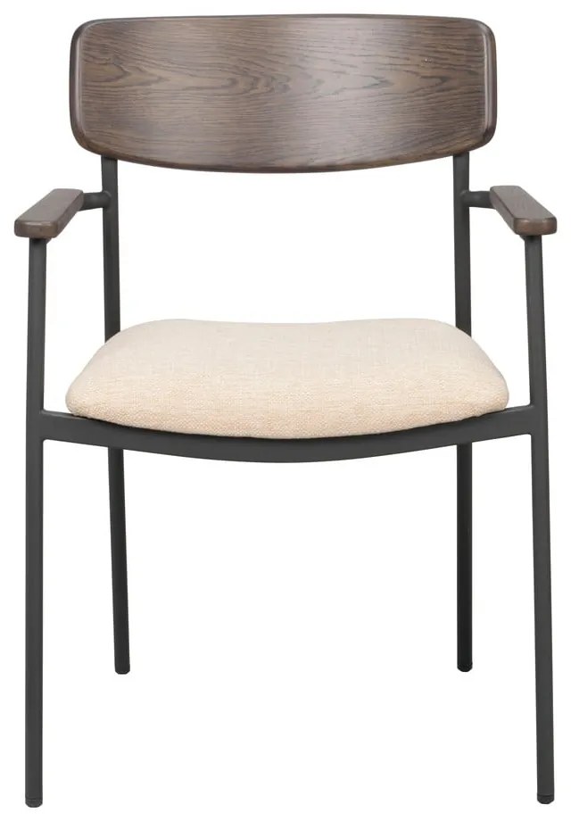 Трапезни столове в кремаво и тъмнокафяво в комплект от 2 бр. Maymont – Rowico