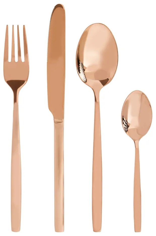 Прибори за хранене 16 бр. от неръждаема стомана в меден цвят Avie – Premier Housewares