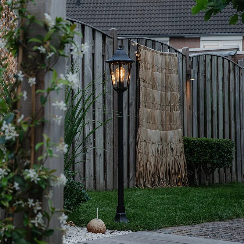 Класически подов аплик черен за външен монтаж IP44 125 см - New Orleans