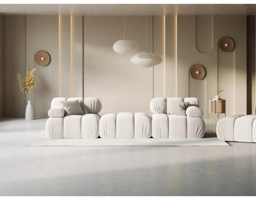 Бежов кадифен модулен ъглов диван (променлив) Bellis – Micadoni