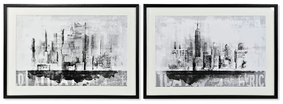 Картина DKD Home Decor New York Пластно (2 pcs) (84 x 3 x 60 cm)