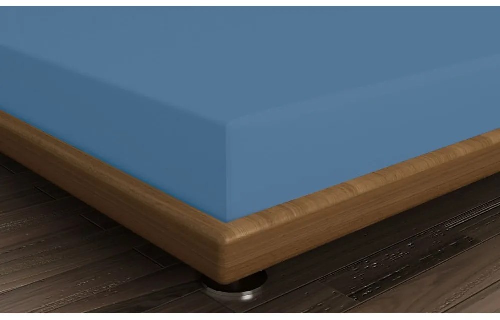 Син еластичен памучен чаршаф 140x200 cm – Mijolnir