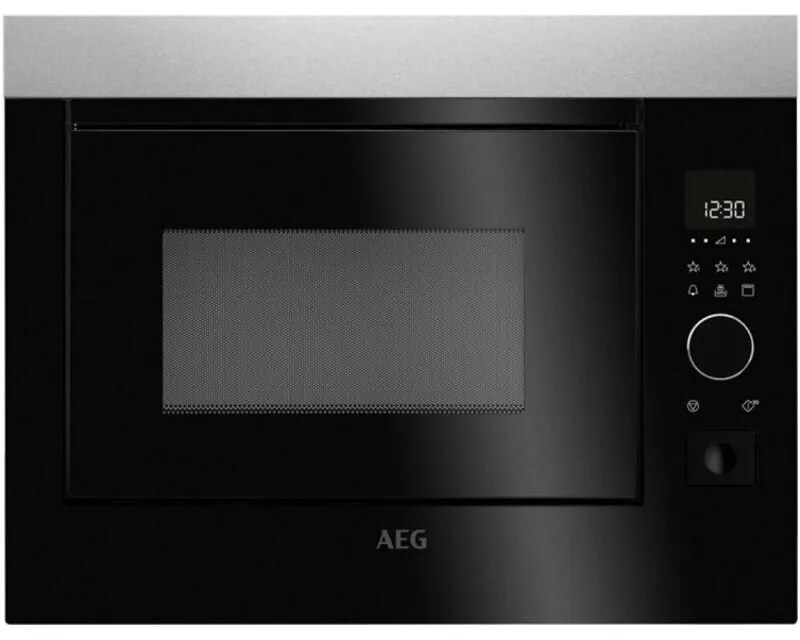 Микровълнова фурна за вграждане AEG MBE2658DEM, 25 л, 900 W, 5 нива, Грил, Размразяване, Сензорно управление, Таймер, Сребрист/черен