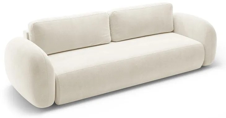 Кремав кадифен сгъваем/с място за съхранение диван 262 cm Tonale – Cosmopolitan Design