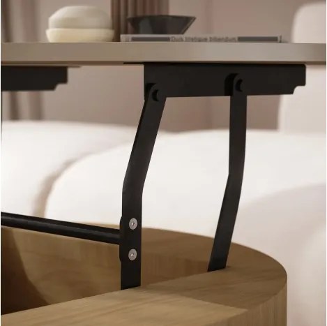 ФРИДА Бежово [Шампанско] / Оазис Дъб – МОДЕРНА ХОЛНА МАСА С ПОВДИГАЩ ПЛОТ И СКРИТО ПРОСТРАНСТВО ЗА СЪХРАНЕНИЕ