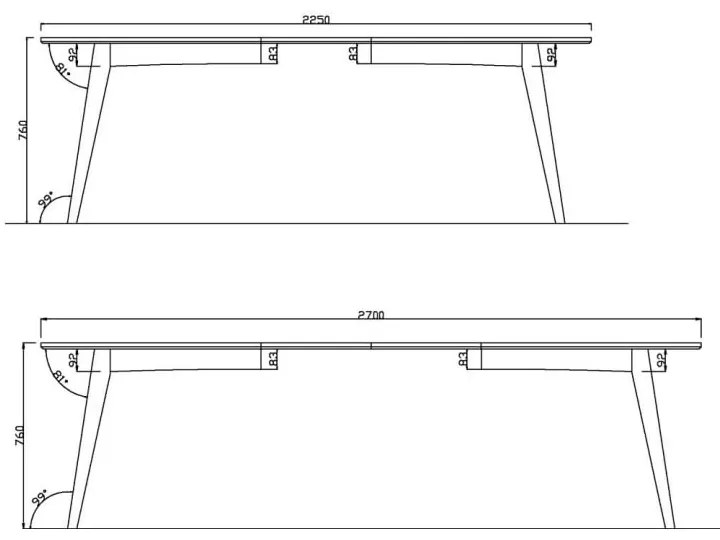 Сгъваема маса за хранене от дъб 180x102 cm Marte - Actona