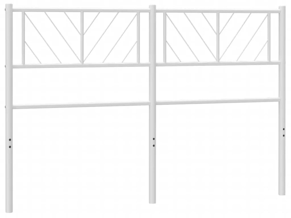 372261 vidaXL Метална резервна табла за легло, бяла, 140 см