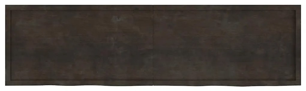 363858 vidaXL Стенен рафт тъмнокафяв 220x60x(2-4) см обработен масивен дъб