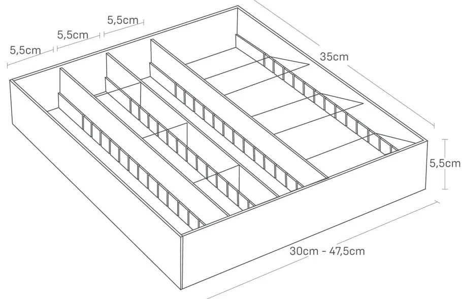 Бял пластмасов бюфет за чекмеджета 47,5 x 35 cm - YAMAZAKI