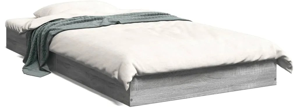 842061 vidaXL Рамка за легло, сив сонома, 100x200 см, инженерно дърво