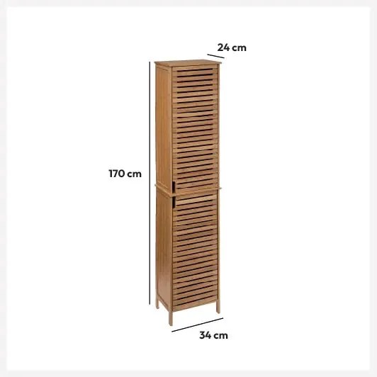 Шкаф за баня 5five Sicela, Висок, Бамбук