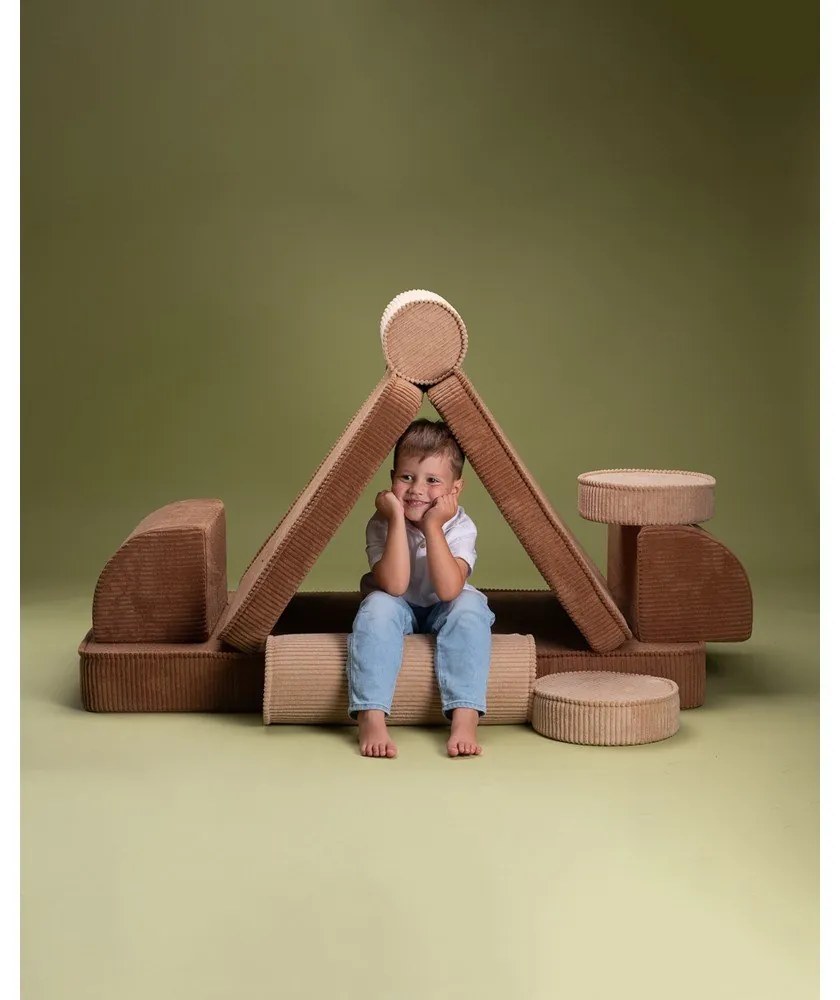 Кафяв детски диван от рипсено кадифе 132 cm Settee – Wigiwama