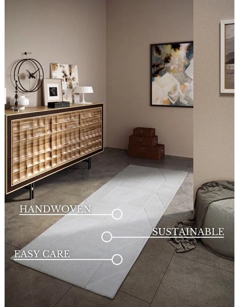 Кремава ръчно изработена вълнена пътека 80x250 cm Ursule – Villeroy&amp;Boch