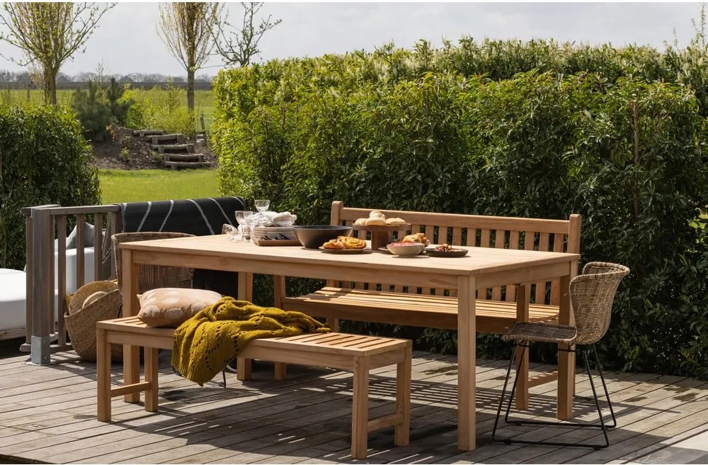 Градински столове в комплект 2 бр. от изкуствен ратан в естествен цвят Wings – WOOOD