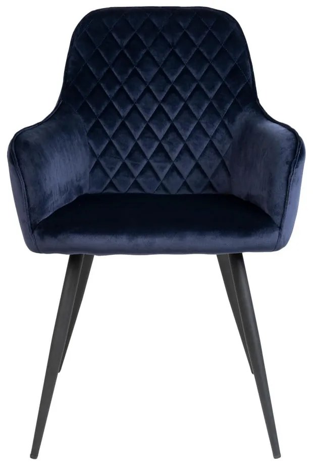 Тъмносини тапицирани трапезни столове в комплект с подлакътници 2 бр. Harbo – House Nordic