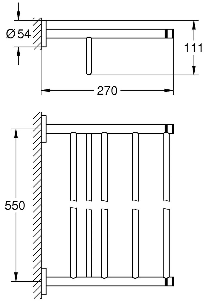 Towel rack - Рафт Grohe New Essentials-сребърен гланц