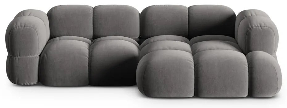 Сив кадифен ъглов диван (десен ъгъл) Loretto – Cosmopolitan Design