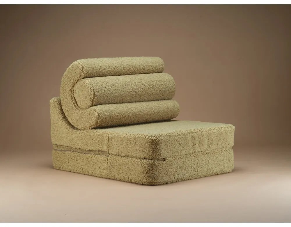 Зелен детски стол от букле Flipster – Wigiwama