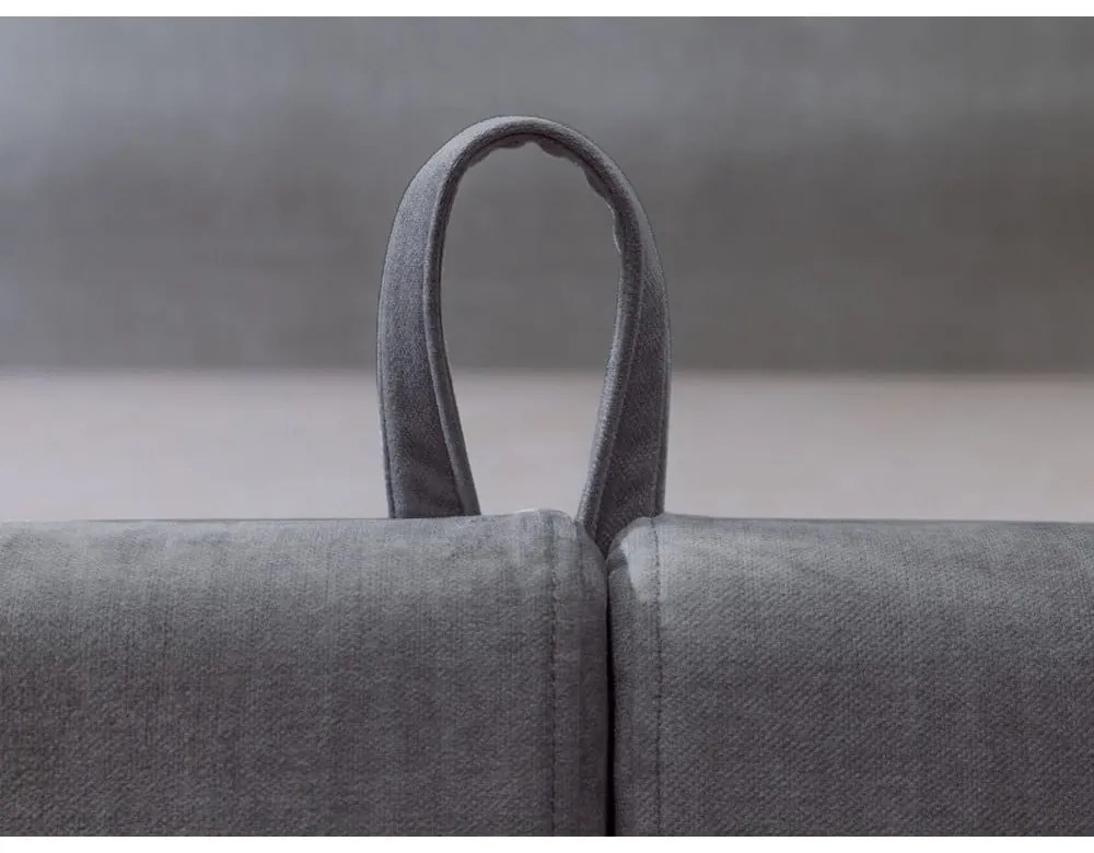 Тъмно сиво тапицирано двойно легло с място за съхранение с решетка 160x200 cm Jade - Bobochic Paris