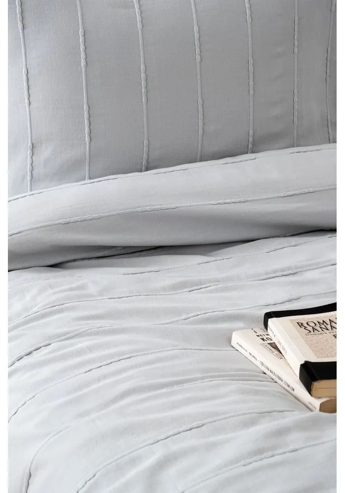 Сив памучен комплект шалте и калъфки за възглавници 210x220 cm Sedef – Mijolnir