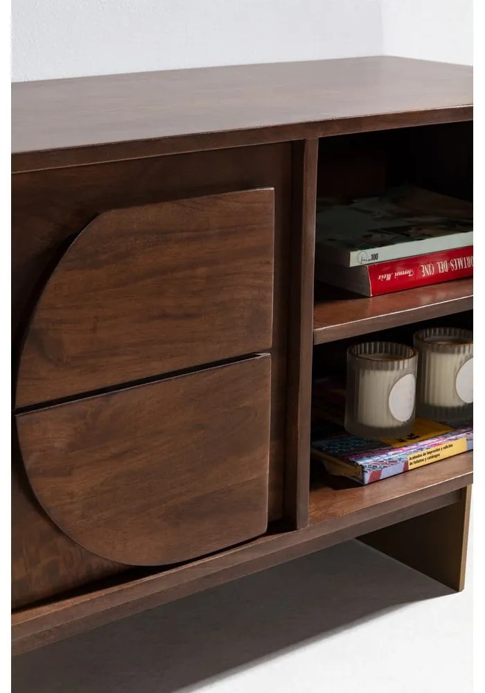 Кафява маса за телевизор от масивно манго 145x55x40 cm Trisha – MOME