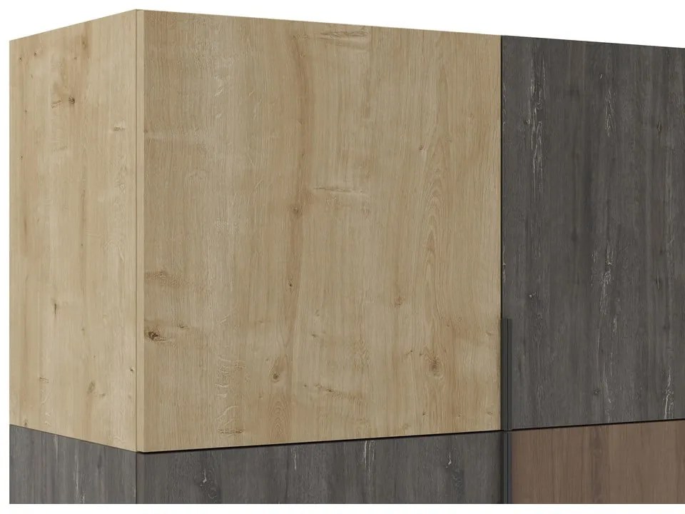 Шкаф в дъбов декор в кафяво-натурален цвят 100x130 cm Titan - Marckeric