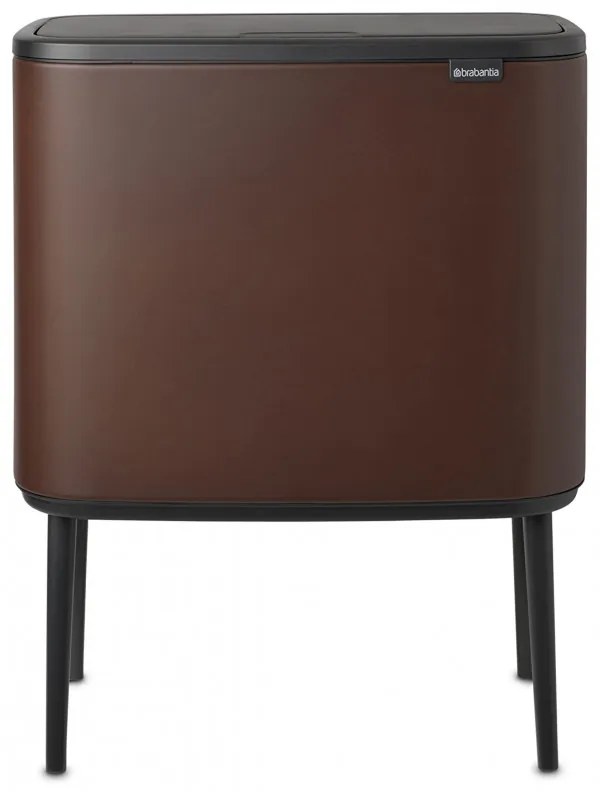 Кош за боклук Brabantia Bo Touch 1005548, 11+23 л, Плавно и безшумно отваряне, Голям отвор, Кафяв