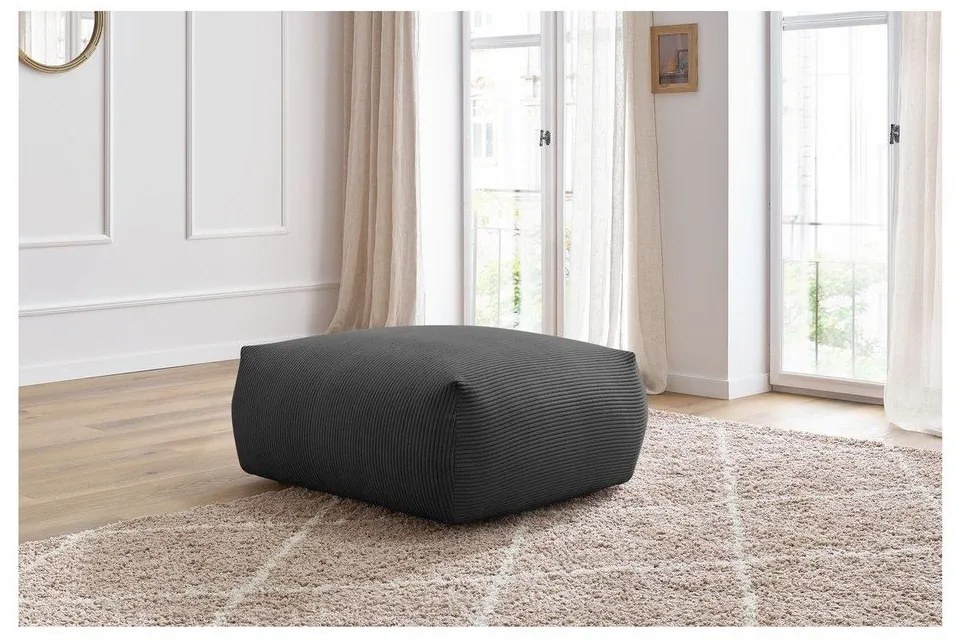 Тъмносива табуретка от рипсено кадифе Voltaire – Bobochic Paris