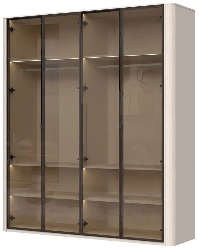 Гардероб Dutchess четирикрил стъкло