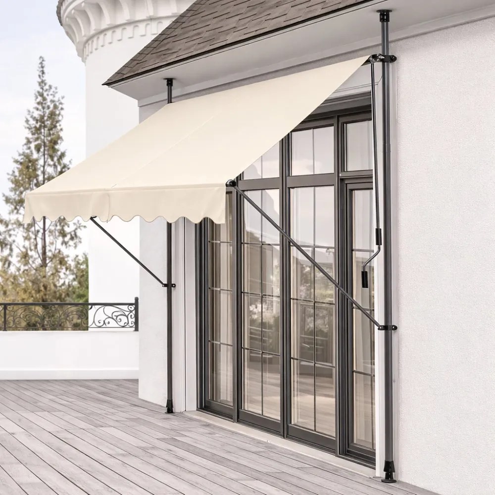 Тента за балкон за тераса с регулируем наклон - бежова Šírka: 300 cm