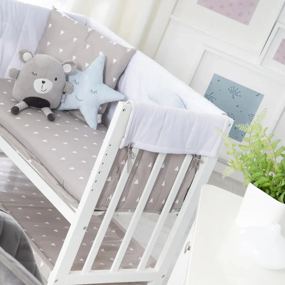 Бяла люлка с място за съхранение и сенник 90x45 cm Indibär - Roba