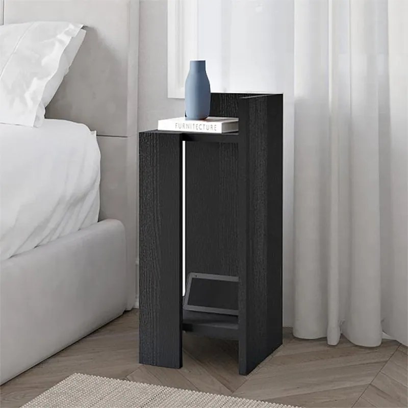 Нощно шкафче Elos, десен модул в черен дървен цвят 25x27x60см.