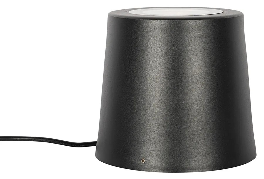 Модерен градински прожектор черен кръгъл IP65 AR111 - Lennard