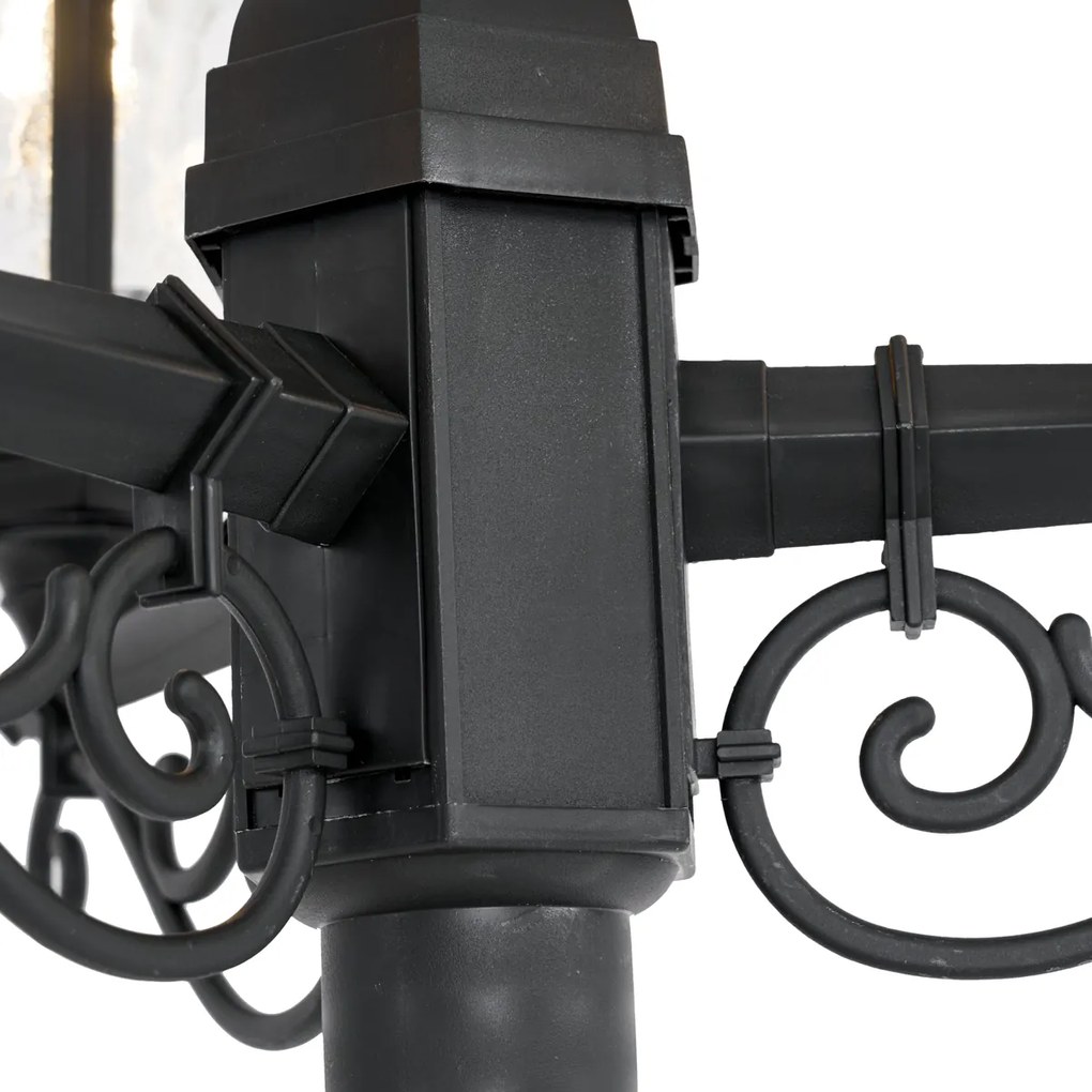 Класически външен стълб черен 217 см IP44 - New Haven Hammered