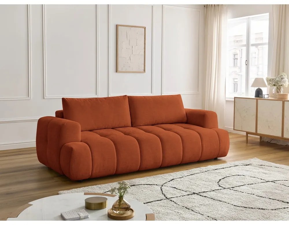 Сгъваем/с място за съхранение диван в тухлен цвят 251 cm Fuji – Bobochic Paris